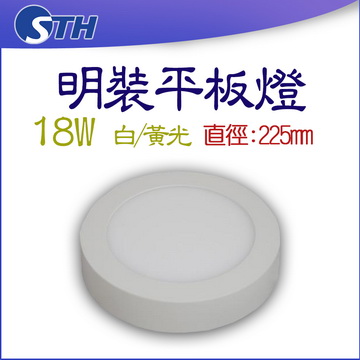 18W明裝平板燈-圓形